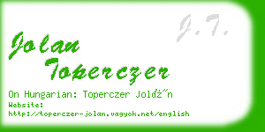 jolan toperczer business card